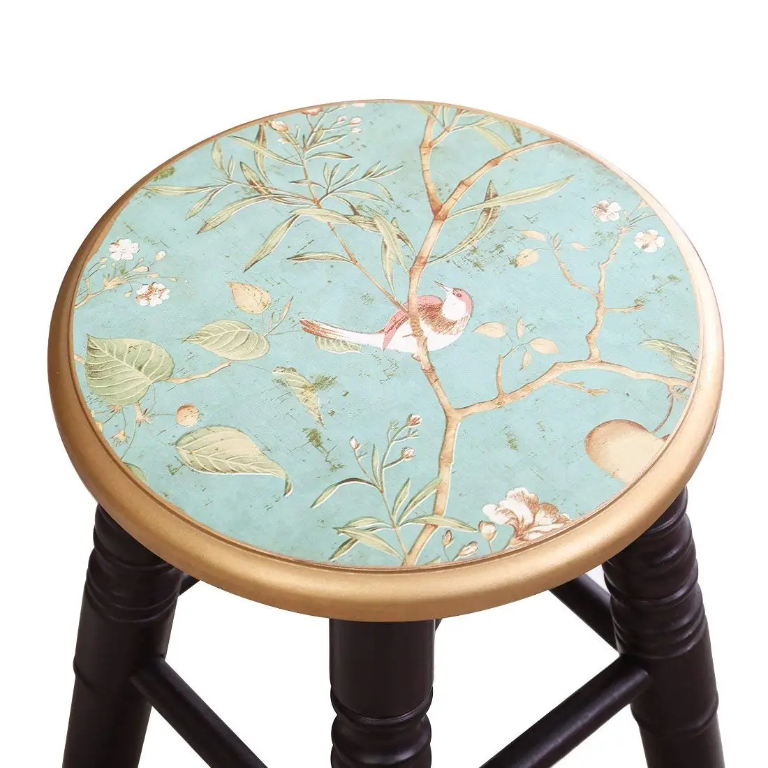 

BEYONDA Painting Dressing stool Dressing Stool Chair Fully Assembled Makeup stool leisure stool with bird Geen Chair bedroom
