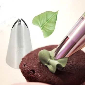

#113L Leaves Big Decorating Tips Stainless Steel Icing Piping Nozzles Cake Decorating Tools Bakeware Cake Nozzle