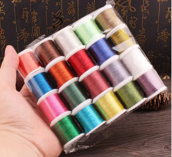 

150D 20PCS/lot Multicolor Purl Polyester Computer Embroidery Thread Sewing Embroidery Cross Stitch Embroidery Line For Handmad