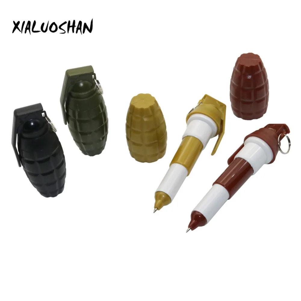 

4 Pcs Blue Refill 0.5mm Simulation Grenade Shells Retractable Ballpoint Pen Novelty Gift Caneta Learning Office School Supplies