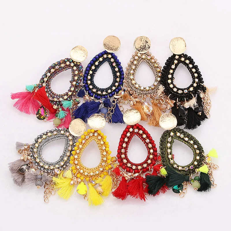 Sehuoran Latest Artificial Oorbellen Bohemain Handmade Tassel Silk Thread Earrings For Women Minimalist Fashion Jewelry Gifts (9)