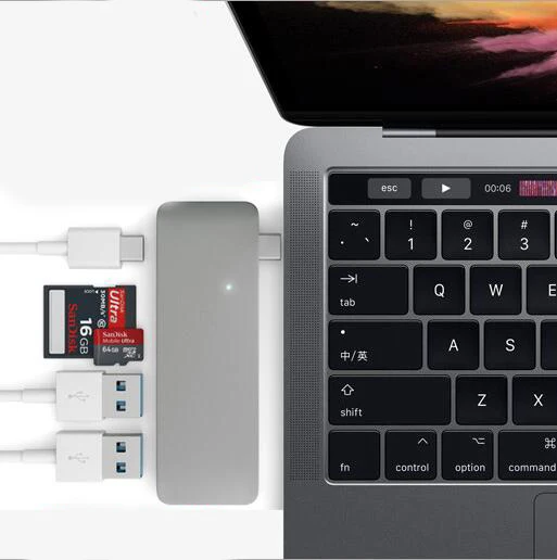 Внутренний usb хаб/кард ридер 5 в 1 Type C зарядка для Mac book 12 13 Ipad с HDMI SD/TF кард ридером