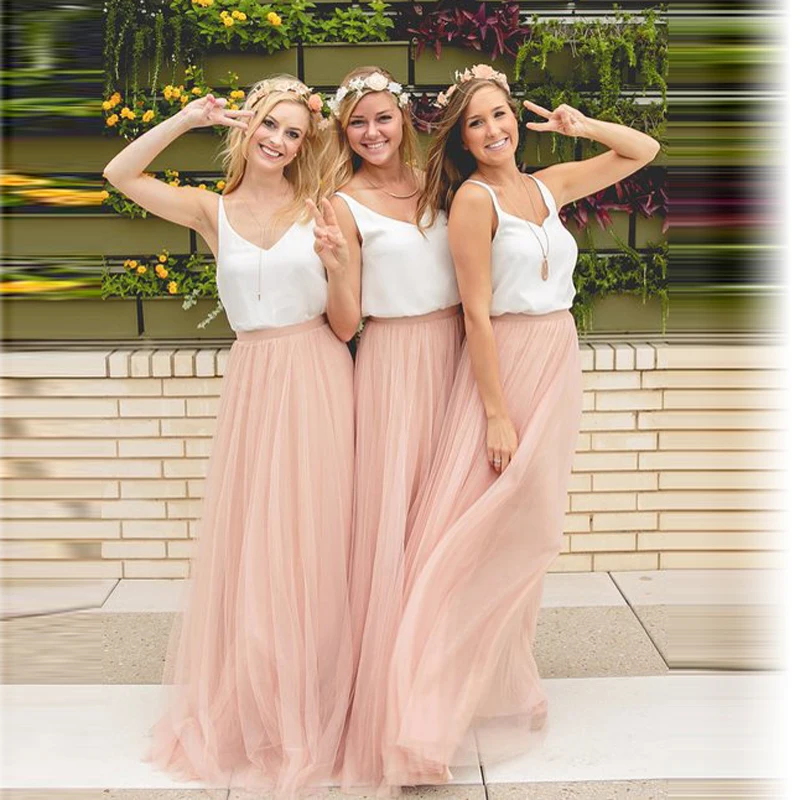 Long Tulle Bridesmaid Dresses 6
