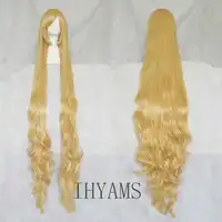 IHYAMS 150cm Golden Long Curly Victorique De Blois Synthetic Hair Cosplay Costume Wigs Heat Resistance Fiber