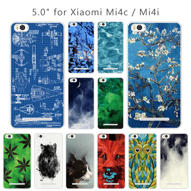 5.0 inch For Xiaomi Mi 4c Back Cover for 4i Clear TPU Green Phone Case Mi4C Soft Silicon Shell Xiomi Mi4i |