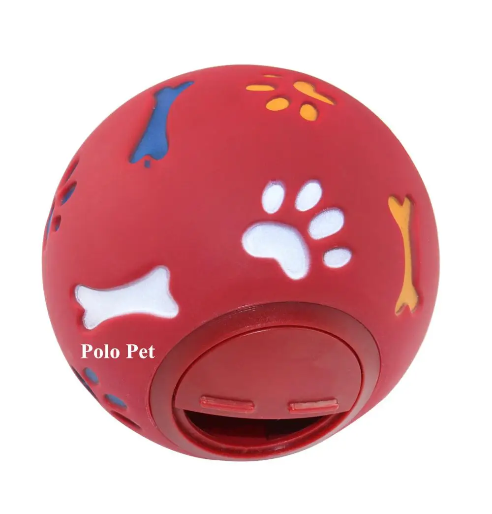 Игровой шар для корма 7 см для небольшого животного, питомца Еда распределяя мяч игрушка - Цвет: Красный