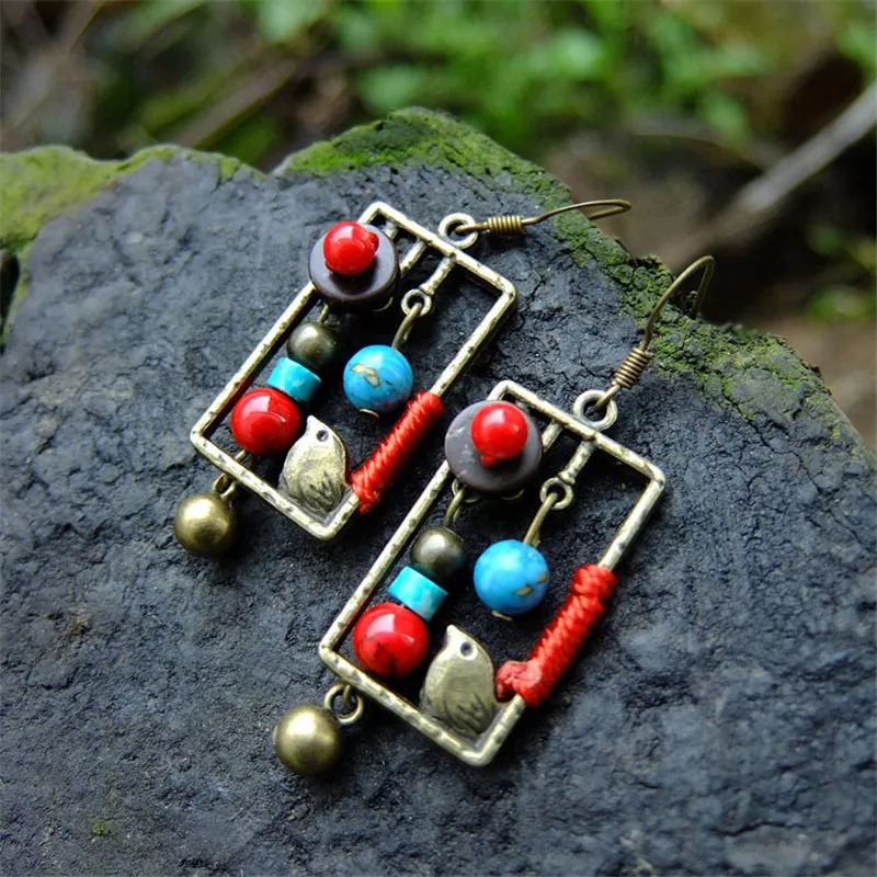 

New woman earring hot selling fashion jewelry old copper bird drop earrings accessories girl gift free shipping BD007