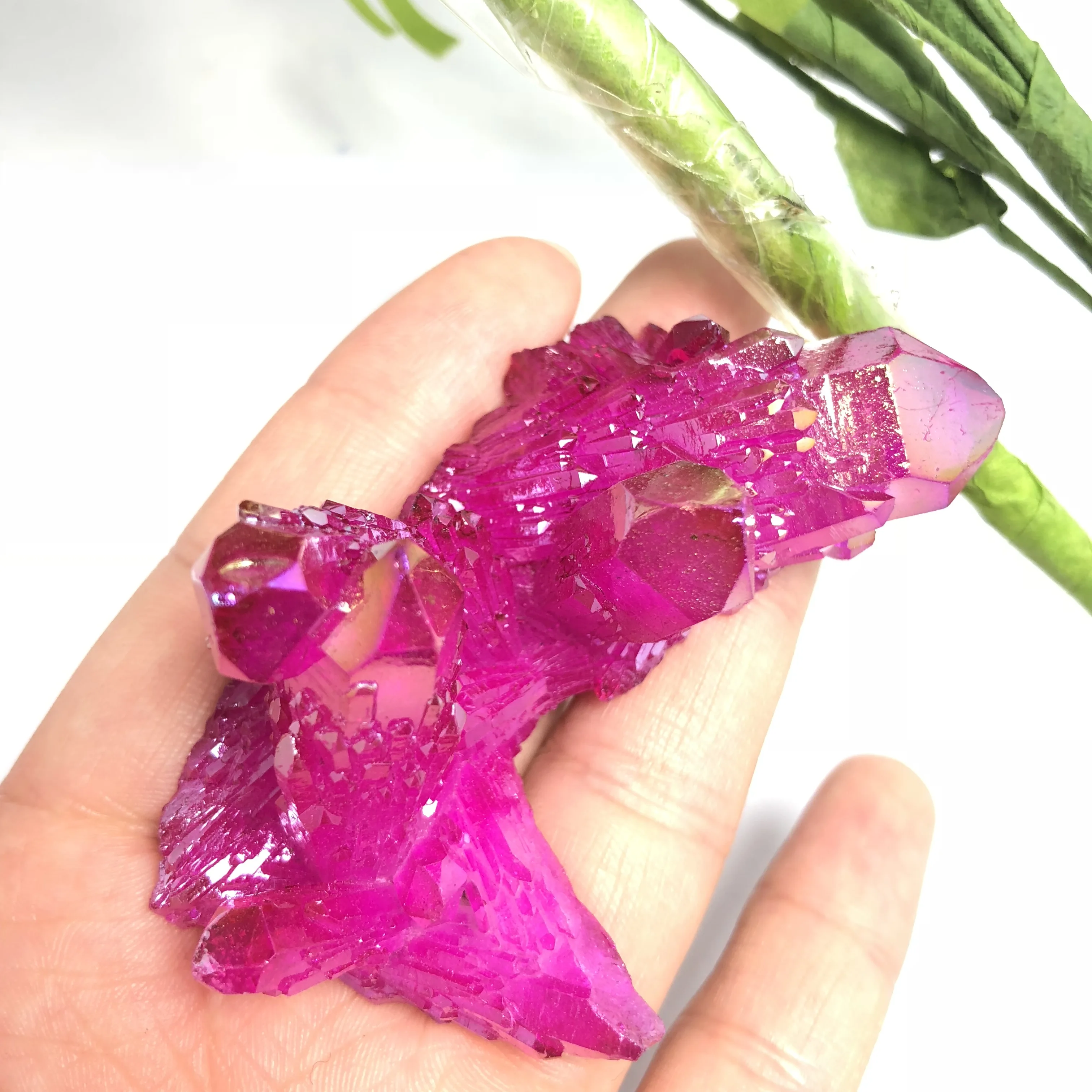 Аура кварцевый кристалл кластер Ангел натуральный Druzy Geode образцы минералов для