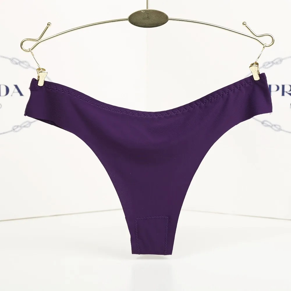 

Ice silk traceless trousers Pure one-piece underwear Feminine temptation T-pants Pure cotton base cloth