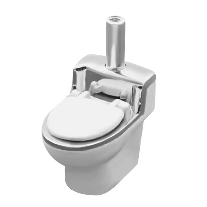 1pc Portable Creative Metal Tobacco Pipe Toilet Model Weed Grinder Mini