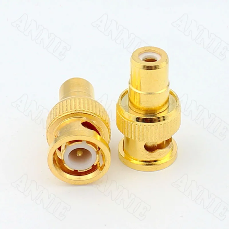 100pcs/lot  BNCJ/RCAK Gold Plated Audio Converter BNC Male/RCA Female AV Socket