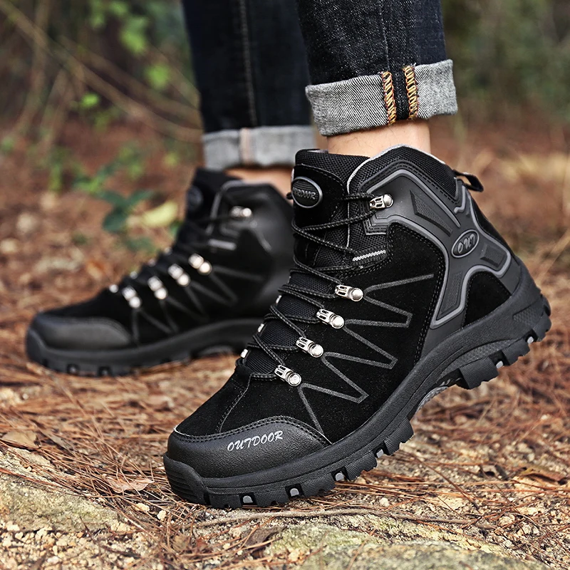 

Winter Men's High Tops Hiking Shoes Climbing Hunting Safety Sports Sneakers For Man Non-slip Rubber Outdoor Trail Trekking Boots