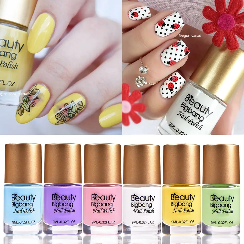 BeautyBigBang, 6 бутылок, 9 мл, сладкий цвет, Набор лаков для ногтей, стойкий лак, эмаль, Быстросохнущий Набор лаков для ногтей