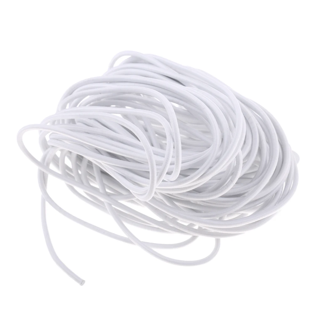 5mm White Heavy Duty Elastic Flexible Round Rubber Bungee Rope Shock Cord Stretch String Tie Down , Repair, Replacement, Outdoor