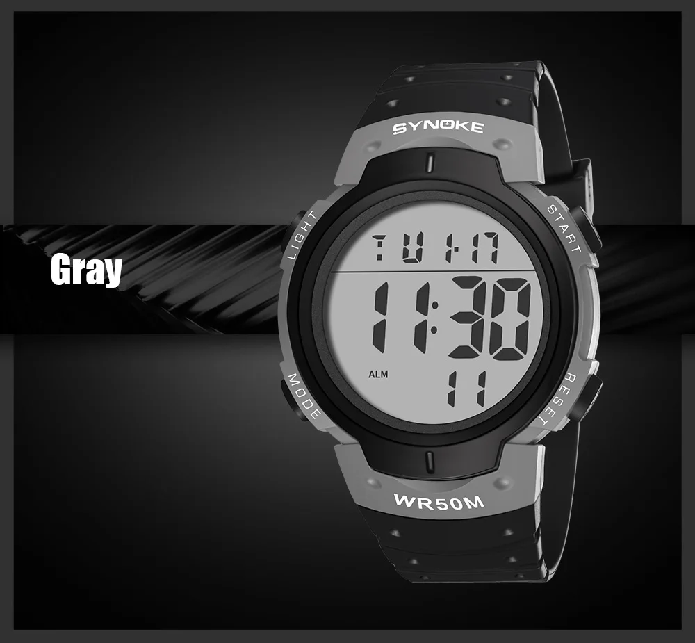 SYNOKE Роскошные Брендовые мужские спортивные часы для дайвинга светодиодные цифровые армейские часы мужские модные повседневные электронные наручные часы Мужские часы
