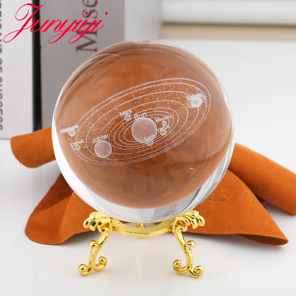 3D Глобус стеклянный шар модель планеты Земля солнечная система хрустальный шар Глобус стеклянные линзы Сфера украшение дома подарок 80 мм 100 м