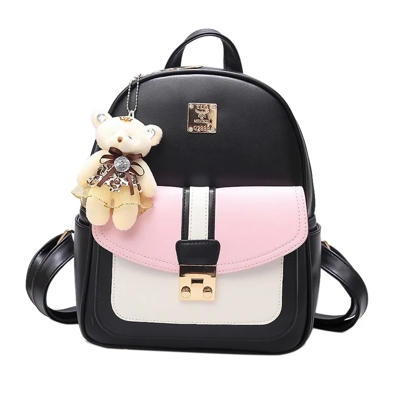 Women small PU Leather Backpacks 2017 Fashion Korean women mini Backpack school bags teenagers ...