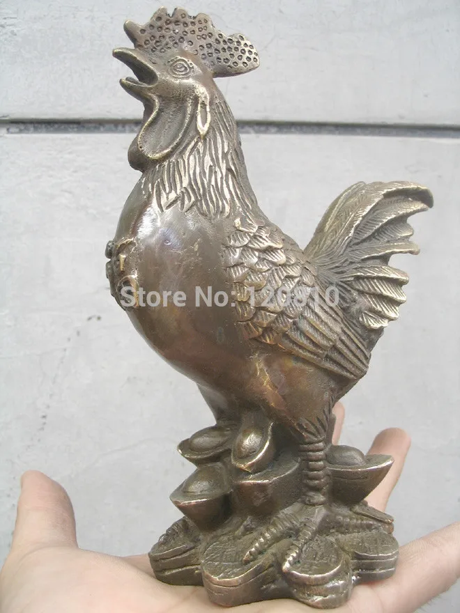 

Dominant wealth cock Rooster bronze statue