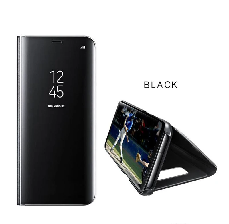 

200PCS Smart Kickstand Mirror View Flip Cover in Ear for iPhone X XR XS MAX for S10 pluse S10e S7 edge by Free DHL