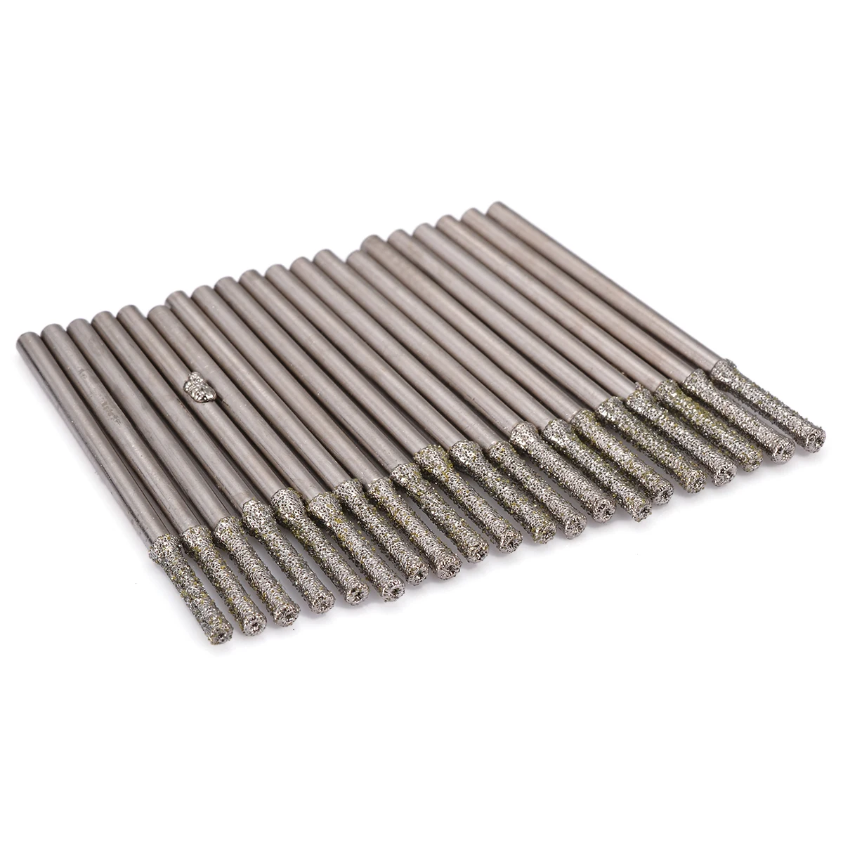 20Pcs Diameter 2mm Electroplated Diamond Coated Hole Saw Drill Solid Bits for Jewelry Gems Glass Tile Ceramic Marble Granite