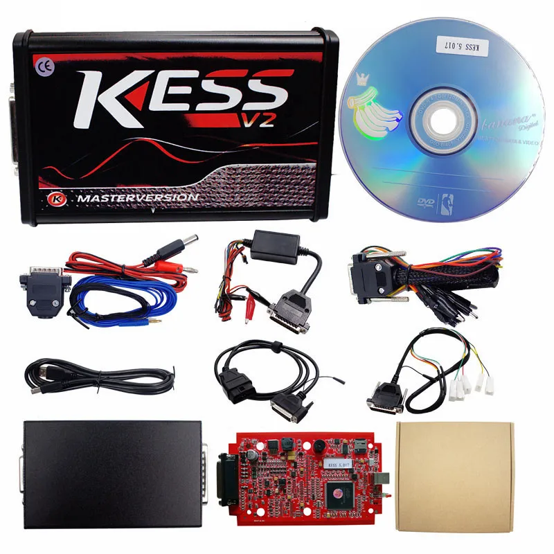 Онлайн V2.47 ЕС красный Kess V5.017 OBD2 менеджер Тюнинг Комплект KTAG V7.020 4 светодиодный Kess V2 5,017 BDM Рамка K-TAG V2.25 ECU программист