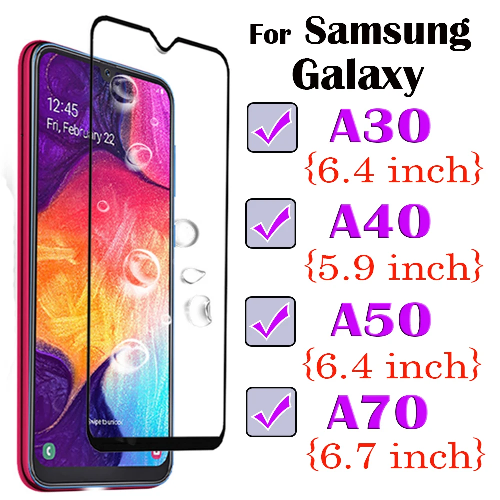 Защитное стекло 9D с полным наклеиванием для Samsung Galaxy A50 A70 A40 A30 защитное
