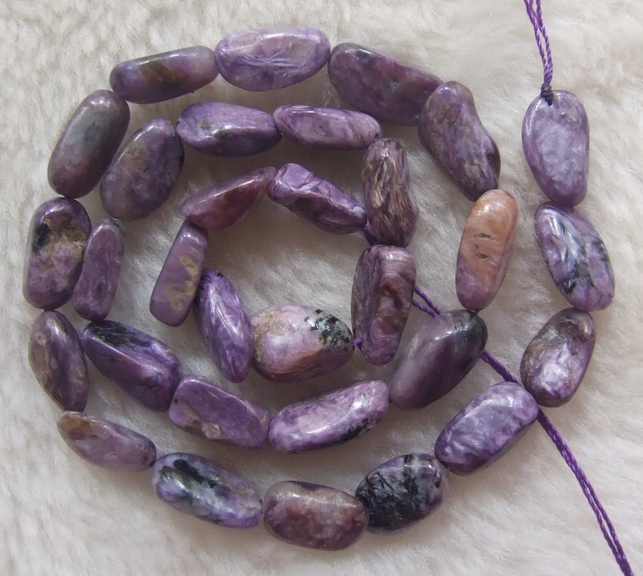 

About 6x9mm Natural Charoite Freeform Loose Beads 15.5"