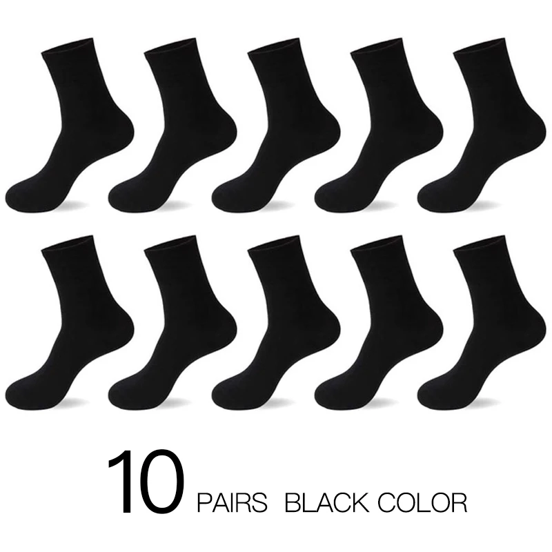 Black HSS хорошее качество хлопка мужские носки хлопковые носки новые стили 10 пар / много черных бизнесменов носки дышит зимой п - Цвет: Black