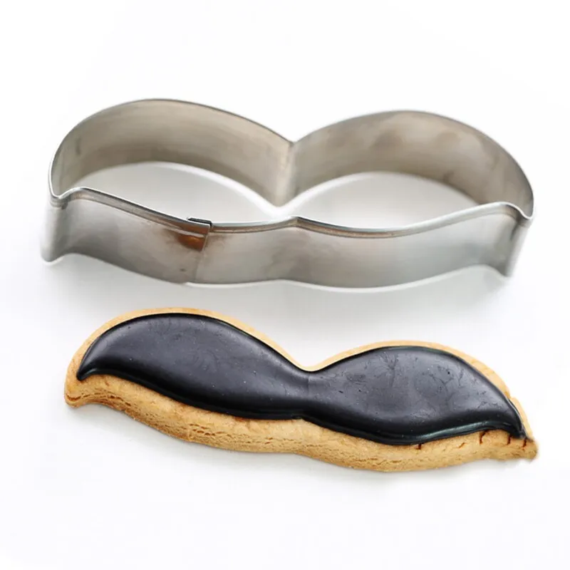 5pcs/set Stainless Steel Cookie Cutter Cute Bread Moustache Shape Fondant Biscuits Tools Sugar Craft Bakery Bakeware