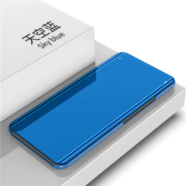 Противоударный чехол для Xiaomi mi Max 3 роскошное умное зеркало флип Полная защита крышка на Xio mi Note 3 Fundas аксессуар - Цвет: Blue