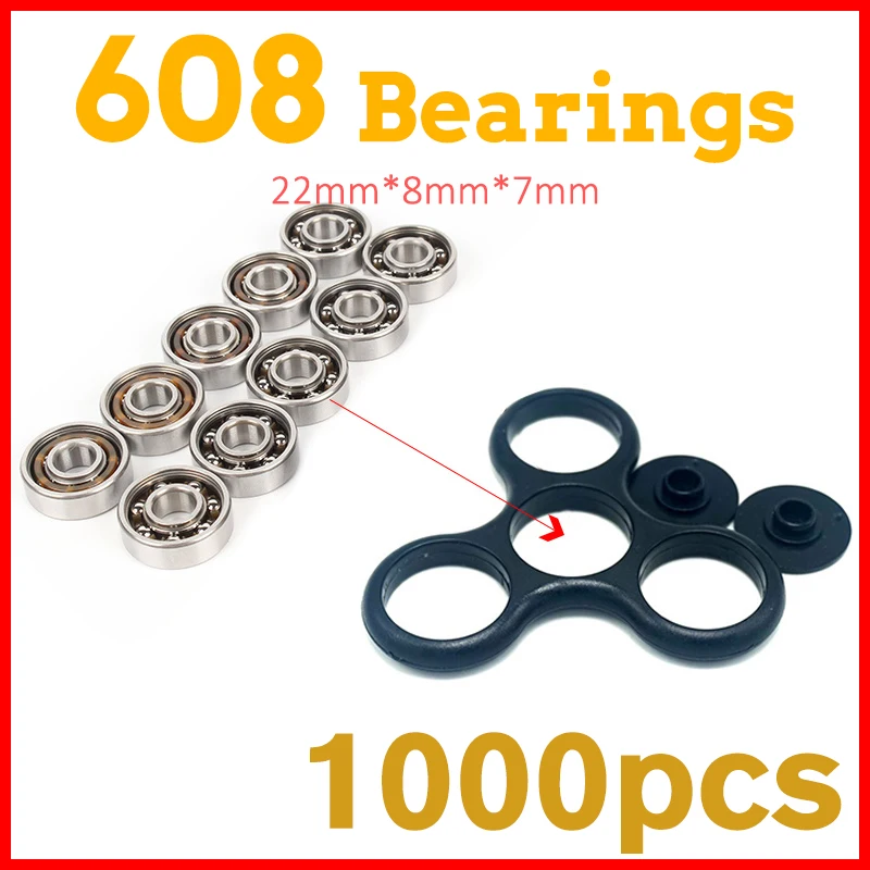 

1000Pcs Super Fast 608 Bearing For hand spinners fidget toys tri-spinner fidget spinner glow in the dark batman spiner