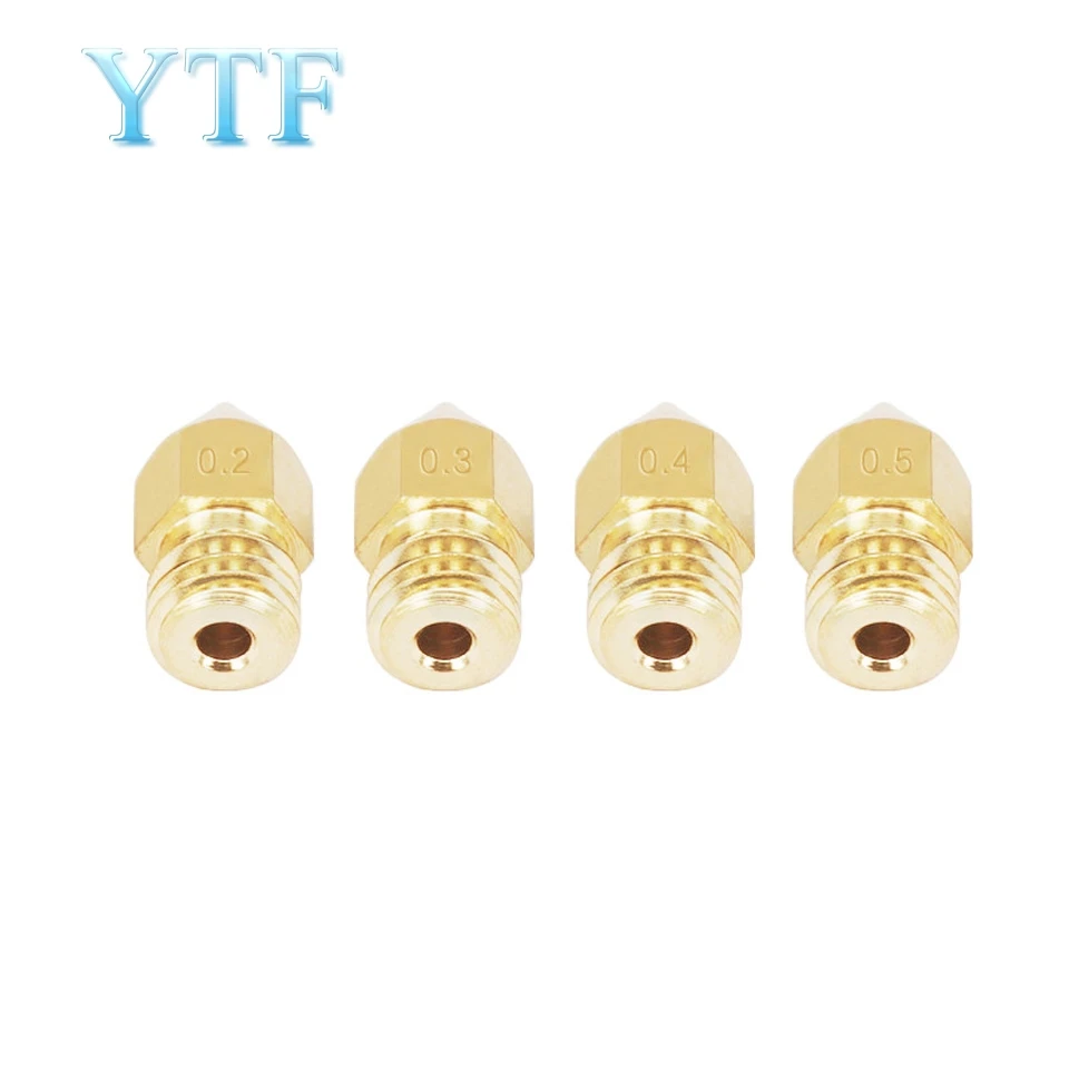 3D Printers Parts MK7 MK8 Nozzle 0.2 0.3 0.4 0.5 0.6 0.8mm Copper Extruder Threaded 1.75mm Filament Head Brass Nozzles Part