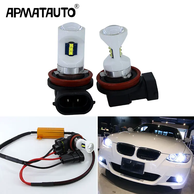 2x CANbus H11 LED Bulbs 45W For Fog Lights No Error For BMW 3/5 Series 328i 335i E39 525 530 535