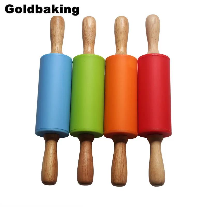 

9 Inch Wood Handle Silicone Dough Rolling Pin