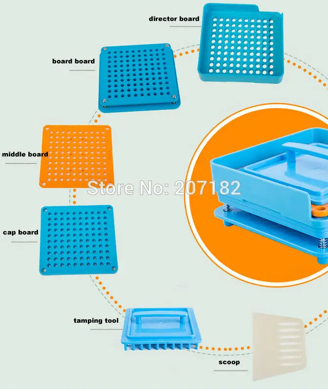 

( for Size 000# Capsule) 100 holes ABS material manual empty capsule filler,capsule filling machine with tamping tool---6 parts