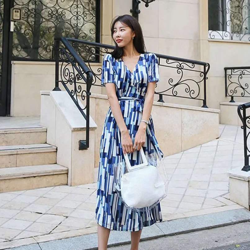 Robe Plage Dames Brin Midi Femmes Bleu Longue Dété 2019