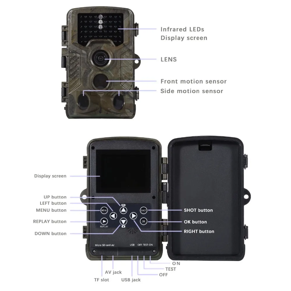 Охотничья камера 16MP 0,6 S триггер HD цифровая инфракрасная камера ночного видения Дикая камера фото ловушки 8 месяцев в режиме ожидания