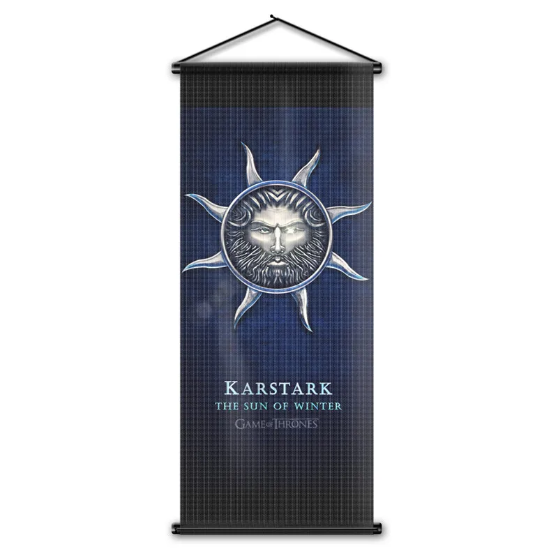 

Game of Thrones House Karstark Flag Custom Printing Wall Banner Scroll Style Hanging Flag 17x43inch