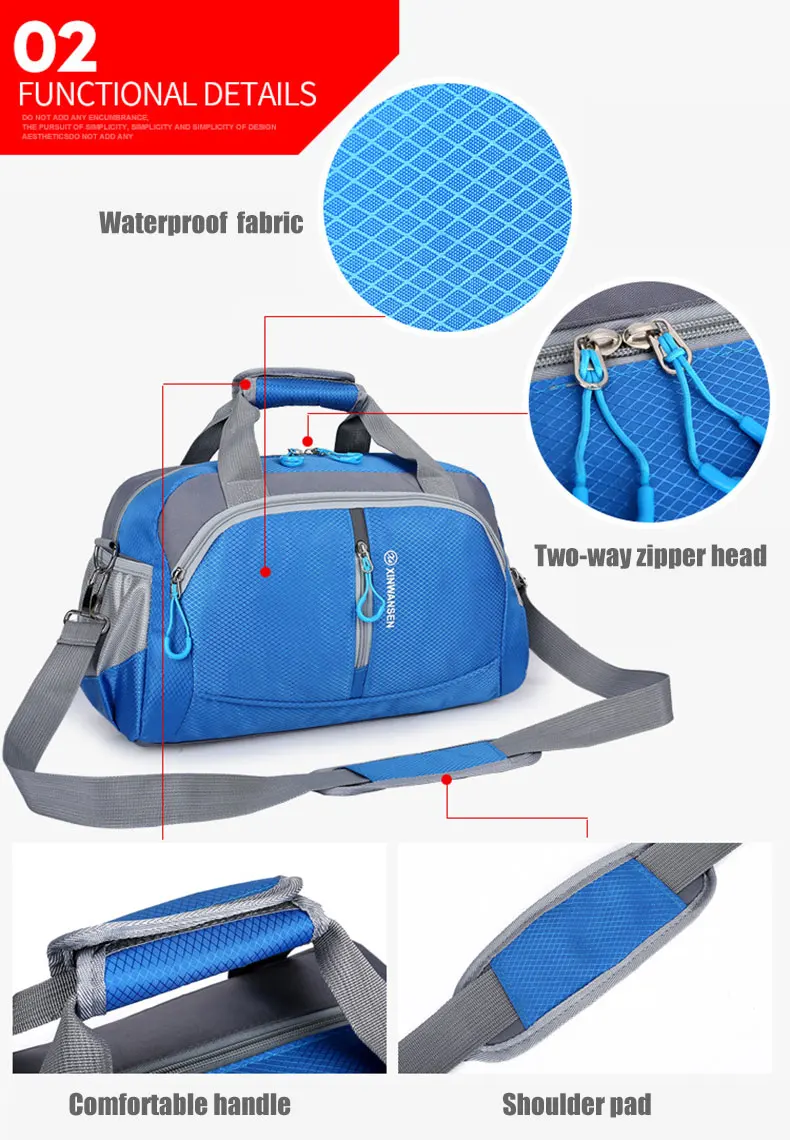 Waterproof Nylon Travel Luggage Bag Large Capacity Sports Yoga Gym Bag Women Fitness Basketball Training Shoulder Bag XA1WD