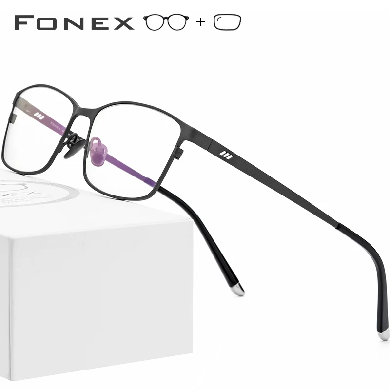 

Pure Titanium Prescription Glasses Frame Men Square Eyewear 2019 Male Classic Full Optical Eyeglasses Frames Gafas Oculos 8505