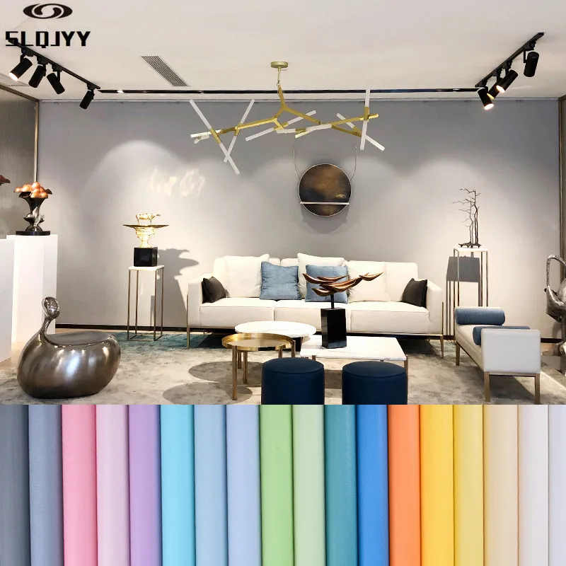 

PVC solid color self-adhesive wallpaper bedroom living room background wall decoration stickers furniture renovation wallpaper
