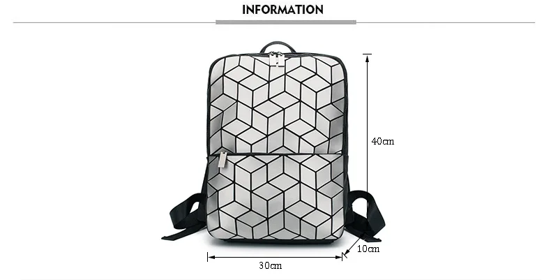 Женский и мужской геометрический рюкзак для ноутбука, Женский школьный рюкзак с голограммой, складные студенческие рюкзаки сумка на молнии, Mochila Feminina