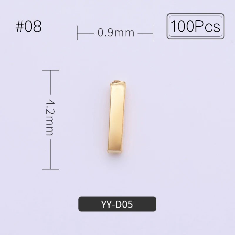 100 шт заклепки для ногтей, Необычные морские звезды, аксессуары для ногтей, Смешанные 3D наконечники, золотой цвет, сделай сам, украшения для ногтей - Цвет: 08