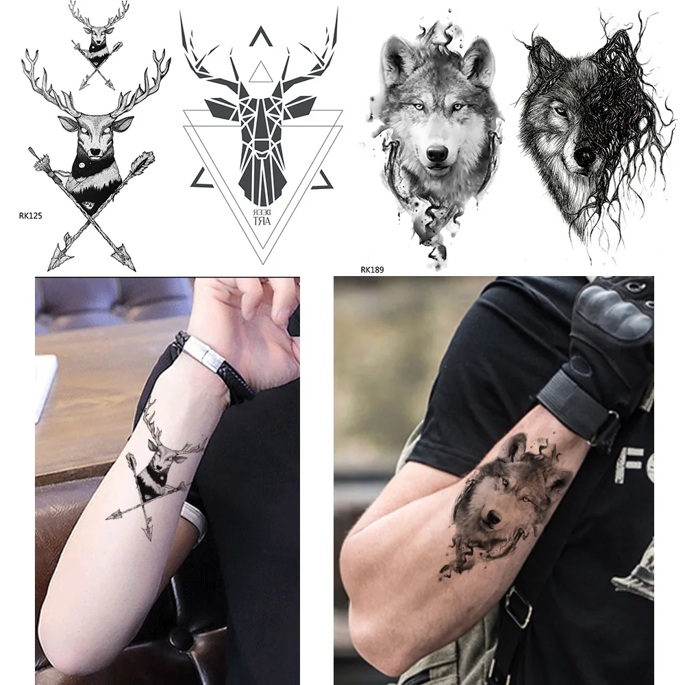Signification Tatouage Deux Bandes Noires Autocollant Géométrique En Forme De Cerf Pour Hommes, Tatouage Temporaire  Pour Femmes, Flèche Triba, Roi Loup, Totem À Transfert D'eau, Noir -  Temporaire Tatouages - AliExpress