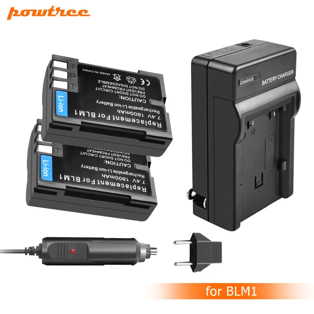 

2Packs BLM-1 Li-ion Battery 7.2V 1800mAh+Battery Charger+Car charger FOR OLYMPUS BLM1 BLM-1 BLM 1 E-3 E-500 E-30 E-510 E-330 L15
