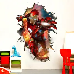 Новый супергерой Marvel 3D стерео Железный человек декоративная живопись Marvel стикер на стену детская комната Украшение Наклейка игрушка 3D