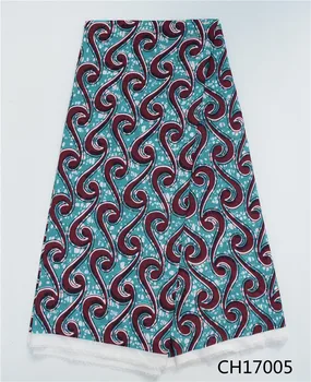 

2017 Digital Printed Chiffon Fbaric 5 yards/lot Popular Nigerian Ankara Wax Pattern Design Chiffon Fabric For Garment CH17005