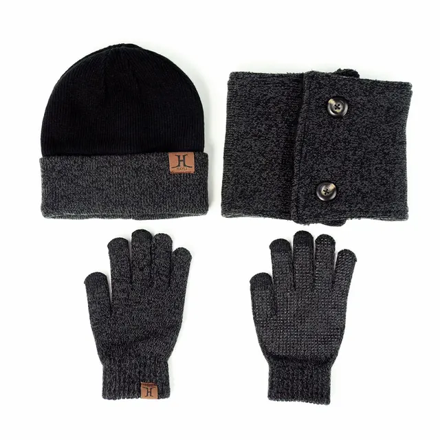 Gloednieuwe Winter 3 stuks Beanie Sjaal Handschoenen set
