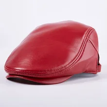 Шляпа из натуральной кожи мужская бейсбольная шляпа из овчины Студенческая зимняя теплая шапка для отдыха взрослая Кепка Регулируемая B-7203