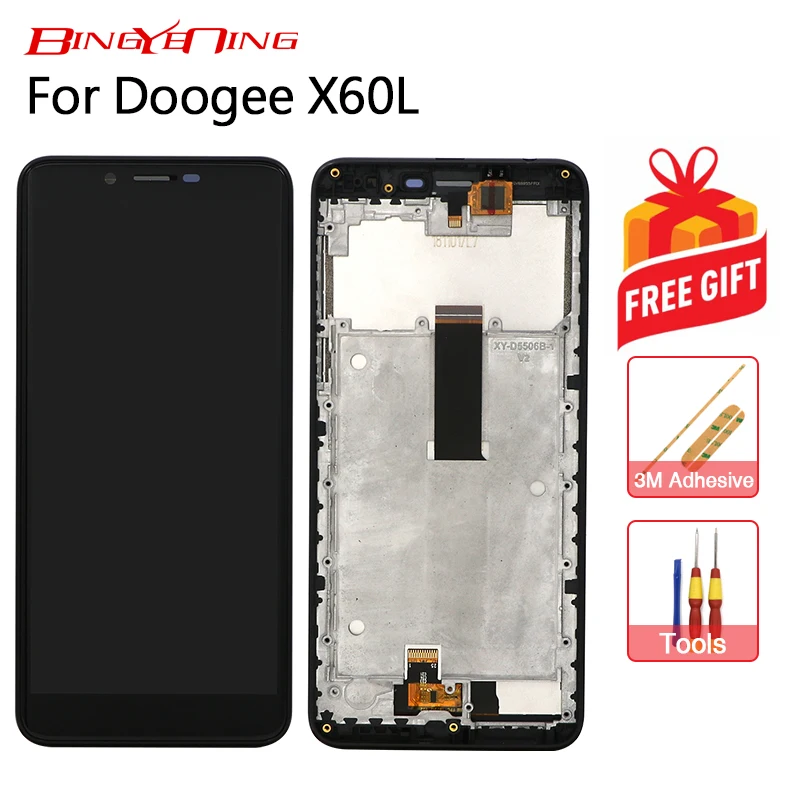

BingYeNing New Original For Doogee X60L Touch Screen+LCD Display +Frame Assembly Replacement